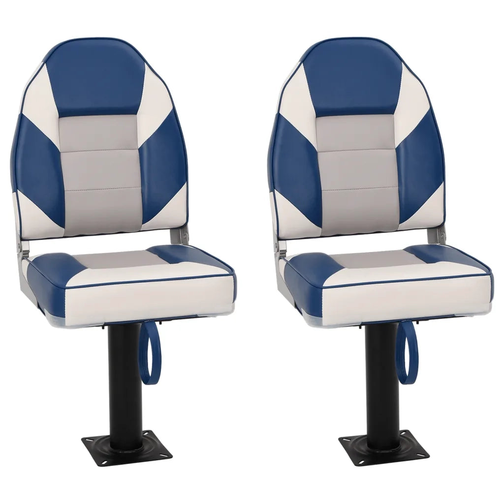 Set Sedile da Barca Pieghevole 4 pz con Schienale Alto