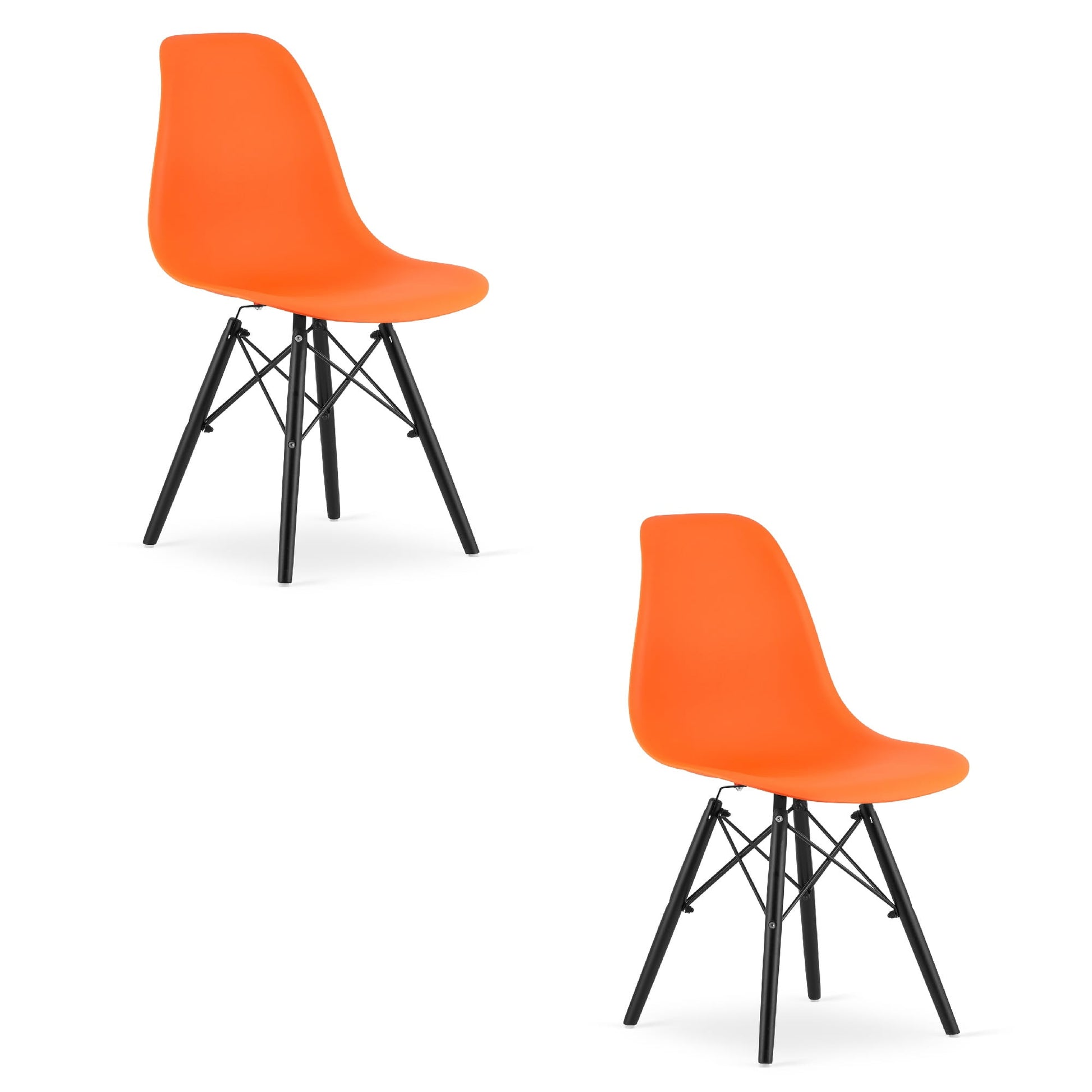 Sedia ergonomica Valora OSAKA con gambe arancioni e nere per soggiorno x2