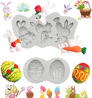 Modulo di silicone per Pasqua, Pasqua, coniglio, stampi per plastica, stampi per plastica, uova di Pasqua, stampo per candele, stampo per oggetti da regalo, artigianato DIY, decorazione
