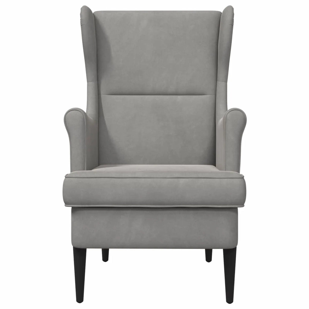 Poltrona-Divano Sedia-Poltroncina Grigio Chiaro Velluto 258843