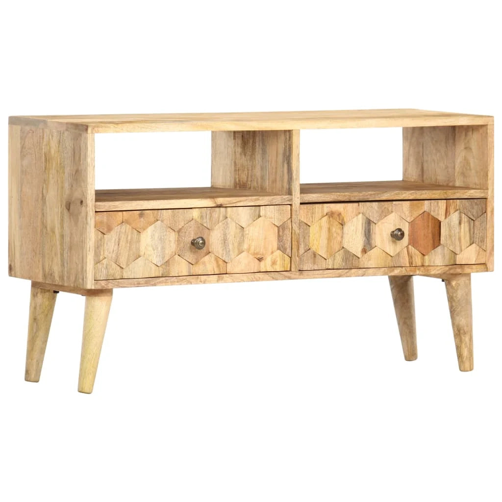 Mobile TV multimediale scaffale TV credenza mobile TV sala da pranzo soggiorno camera da letto 90 x 30 x 50 cm legno massello di mango marrone 02_0026343