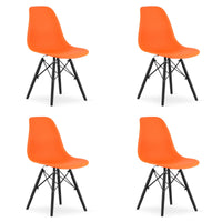 Sedia ergonomica Valora OSAKA con gambe arancioni e nere per sala da pranzo x4