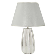 Lampada da Tavolo VKH112, Bianco, Ceramica, 30x30x45 cm