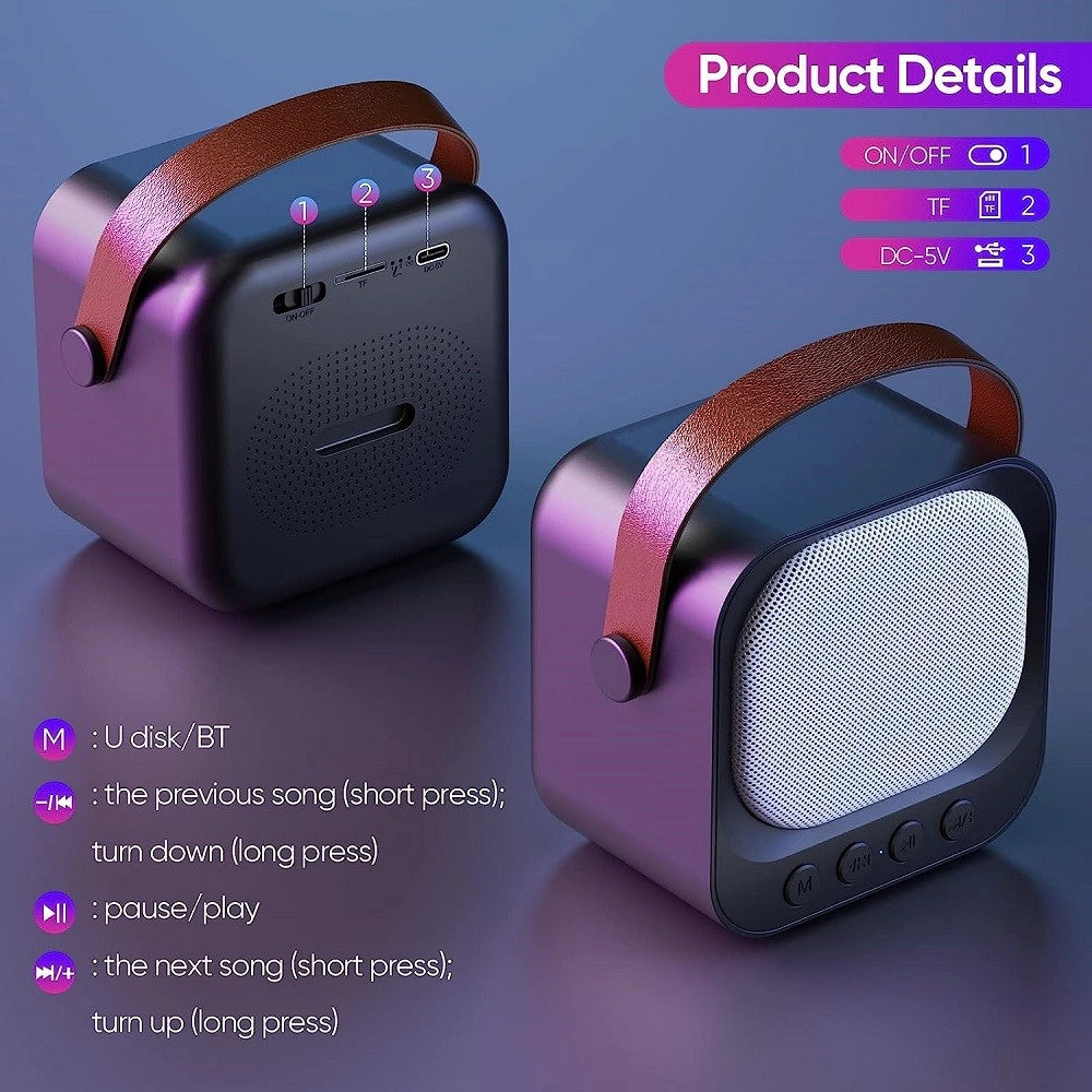 Trade Shop - Sistema Karaoke Bluetooth Con Microfono Altoparlante Portatile Con Maniglia Audio -