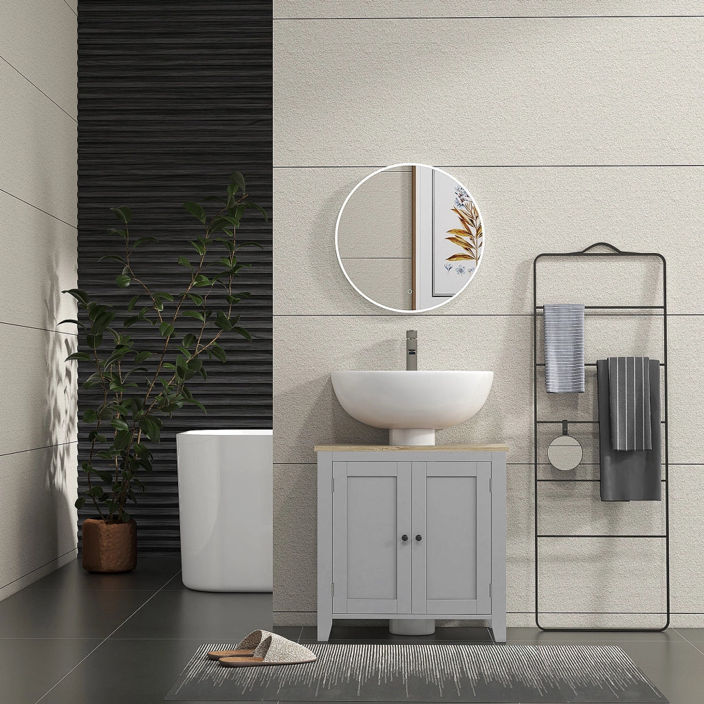 Mobile sottolavabo con 2 ante e ripiano regolabile ¨C Xylo ¨C Grigio 60x30x60 cm