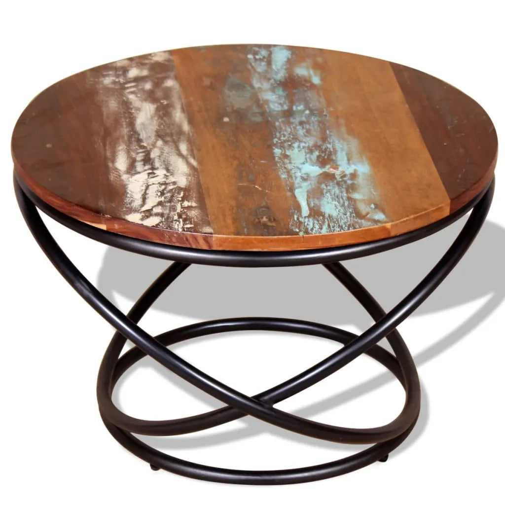 Tavolino da Salotto in Legno Massello di Recupero 60x60x40 cm 244015