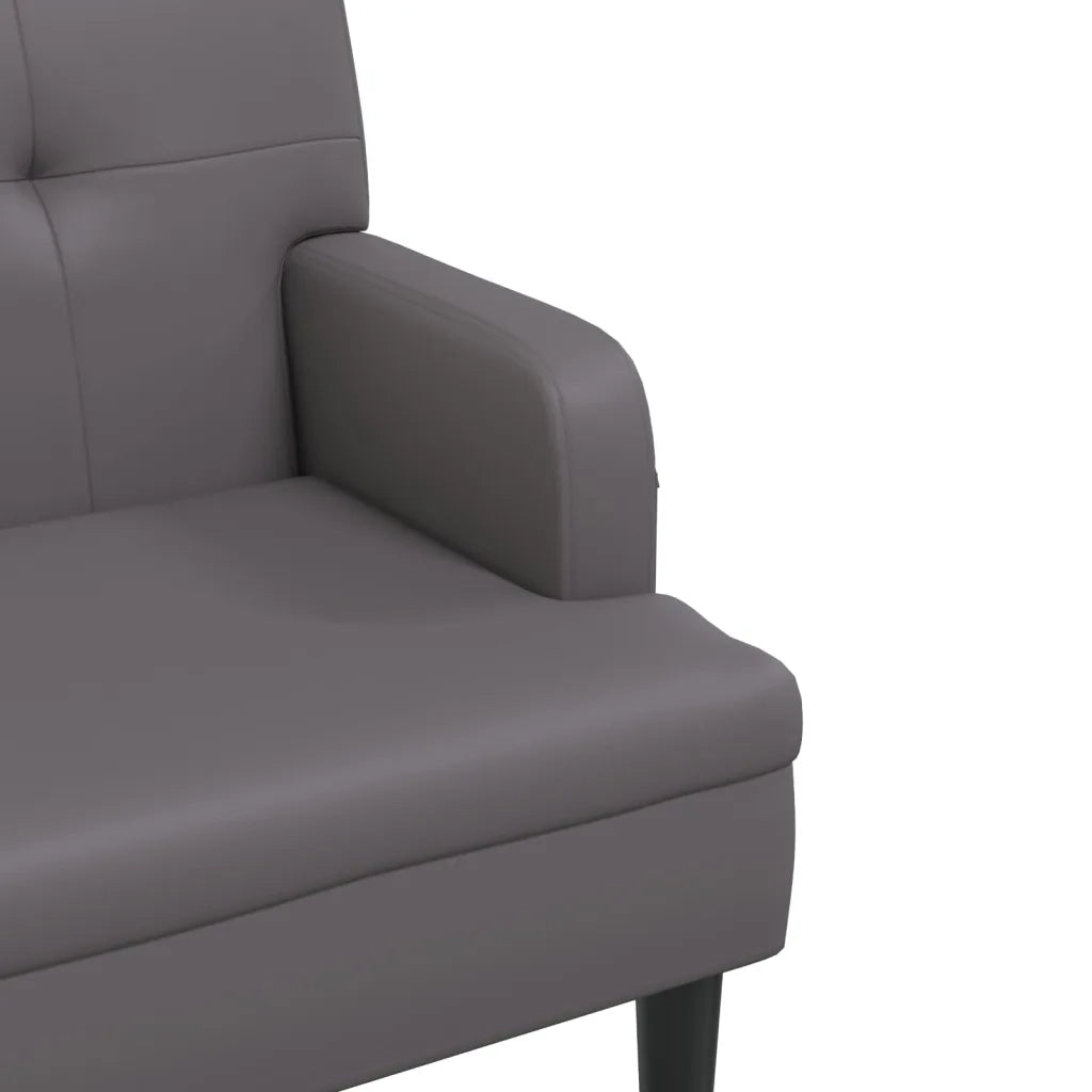 Panca con Schienale Grigia 112x65,5x75 cm in Similpelle 372151