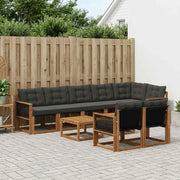 Set di divani da esterno con cuscino 9 pcs Naturale e Nero 3382048