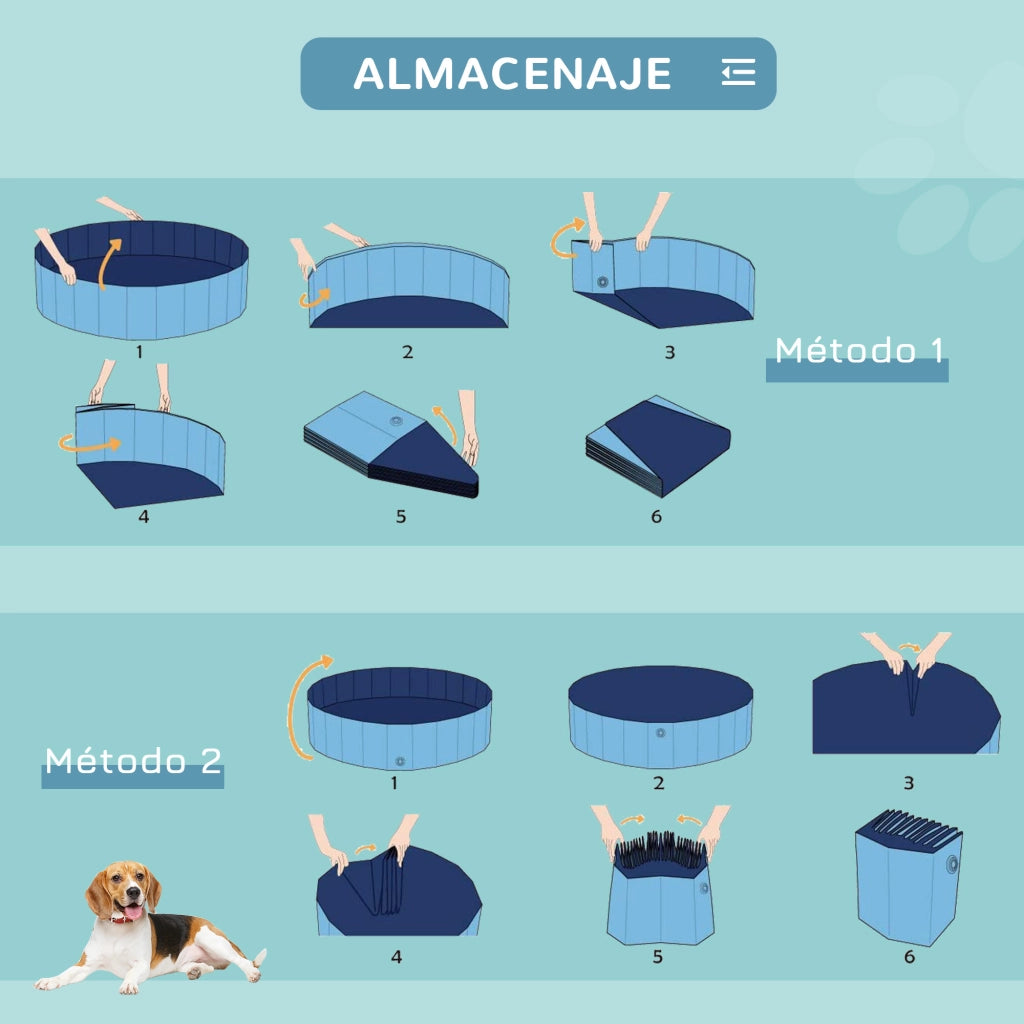 Vasca Pieghevole per Cani Gatti ?80x20 cm ¨C zephmum ¨C PVC Antiscivolo Blu