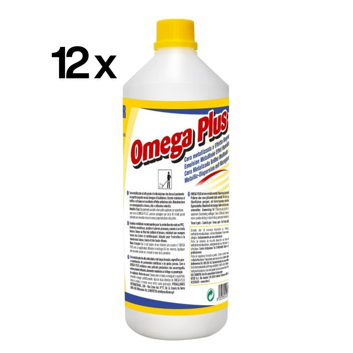 Omega Plus 12 Pezzi x 1 L, Cera Metallizzata Effetto Bagnato Antisdrucciolo | Kiter