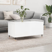 Tavolino Salotto-Tavolino da soggiorno-Tavolo Bianco Lucido 90x44,5x45 cm Legno Multistrato 893081