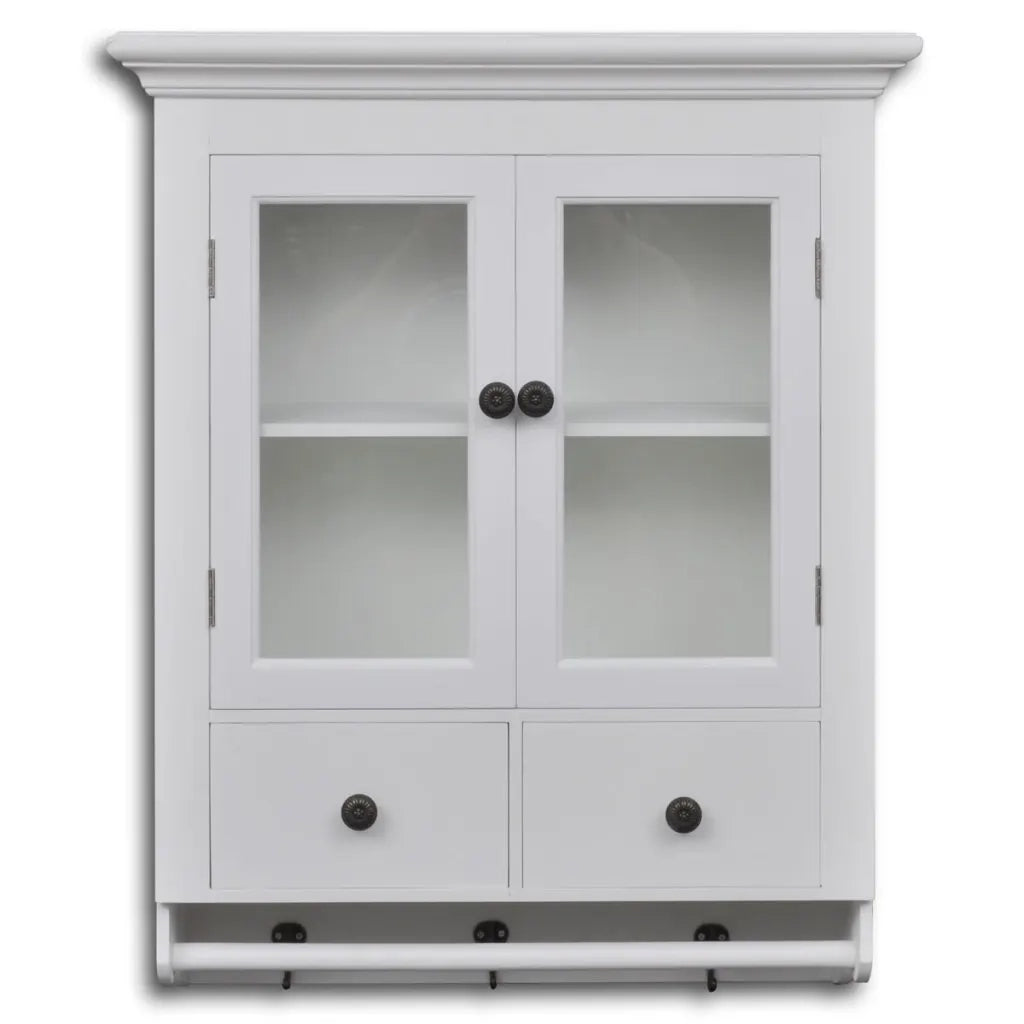 Pensile da Cucina-Mobile Cucina da Parete in Legno con Anta in Vetro