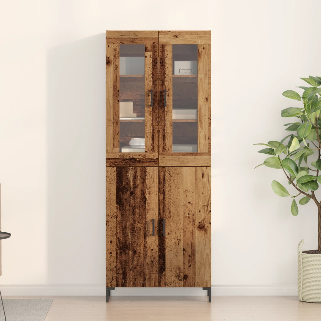 Sideboard con Armadietto a Muro in Legno Invecchiato