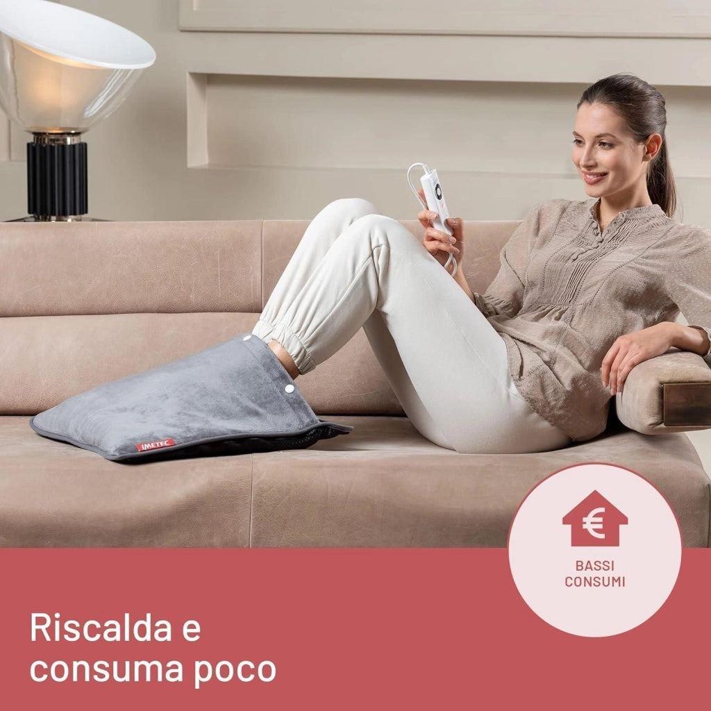 Imetec IntellisenseFeet Scaldapiedi, Tecnologia intellisense, Tessuto morbido, 5 temperature, Autospegnimento, Dispositivo sicurezza electro block, Rivestimento lavabile in lavatrice, 48x50 cm