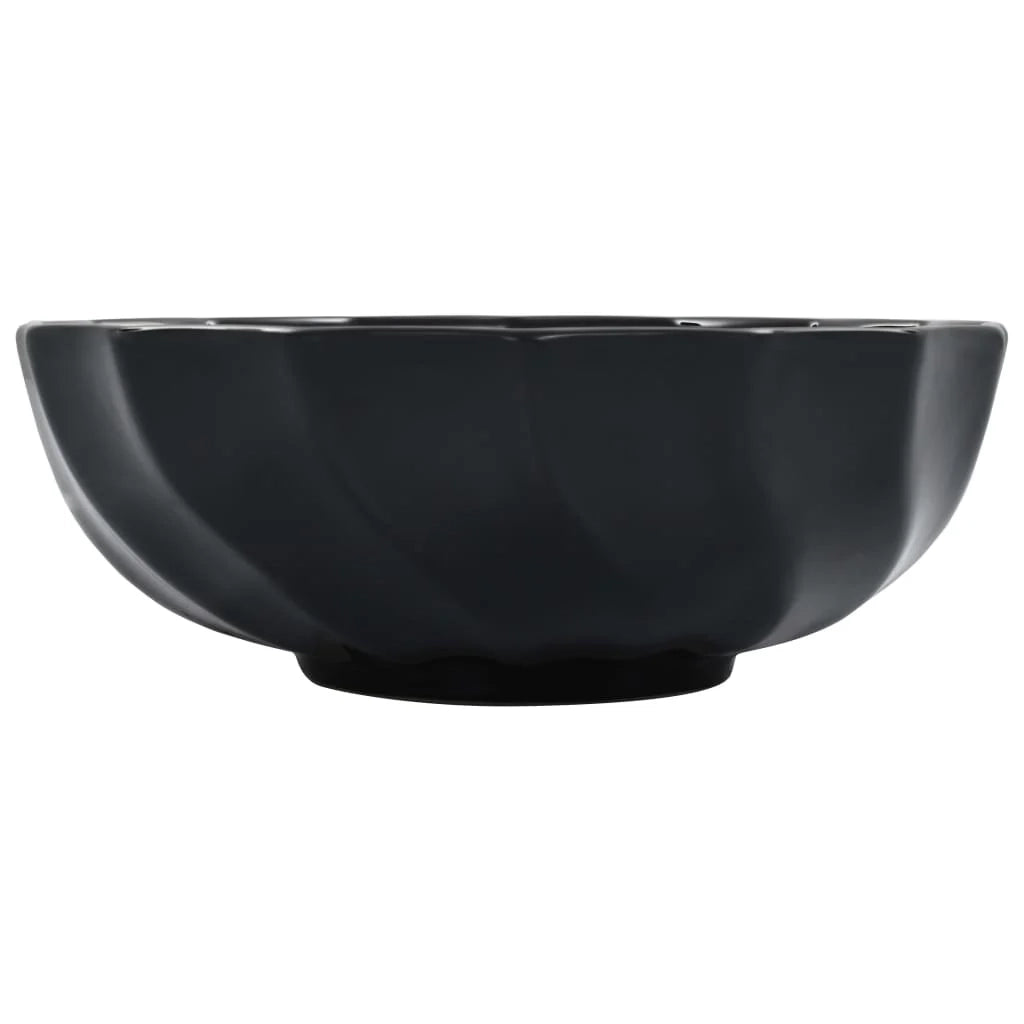 Lavabo in ceramica nera 46 x 17 cm 02_0002631