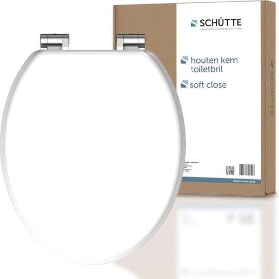 Braccio di toilette in legno con Softclose - Toiletto in legno - Bianco - MDF e legno