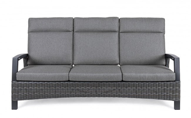 Divano 3 Posti 194,5x83x103h cm Reclinabilecon Cuscini Britton Antracite