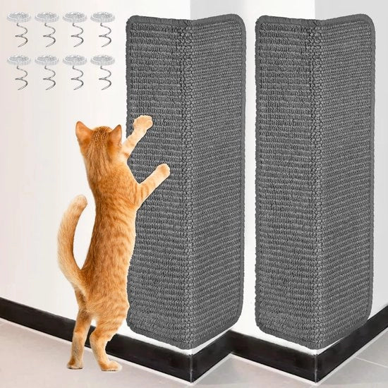 Palo di salita per gatti 2 in 1, 50 x 25 cm, protezione angolare per gatti, scala di salita per gatti in sisal per attacco, pannelli di salita per gatti per divano, mobili, porta, protezione contro graffi, grigio