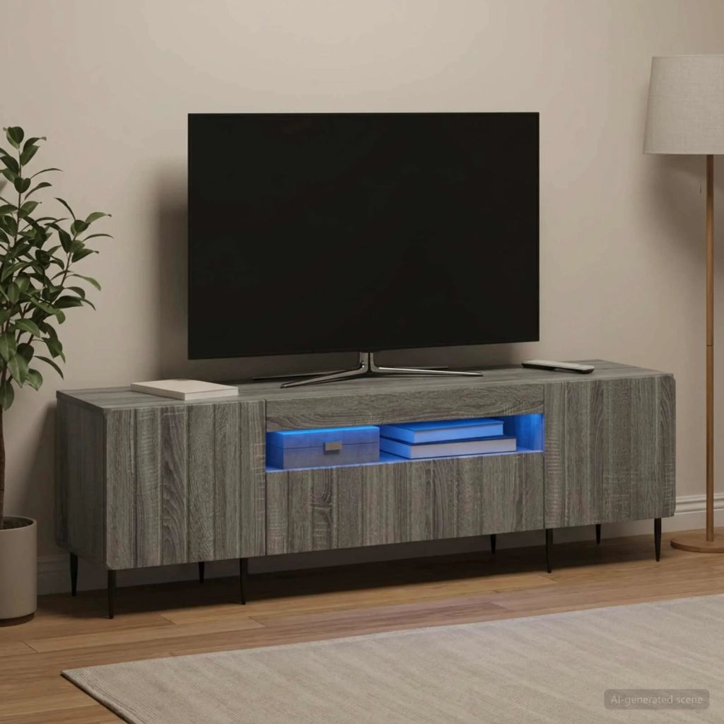 Mobile TV LED Sonoma grigio Legno ingegnerizzato 896471