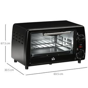 Fornetto Elettrico 10L 750W 36,5x26x22 cm Temperatura Regolabile e Timer Nero