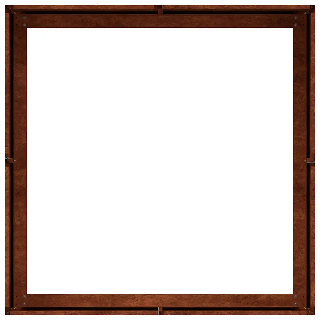 Fioriera-Vaso-Contenitore per Piante Arrugginita 80x80x30 cm in Acciaio Corten