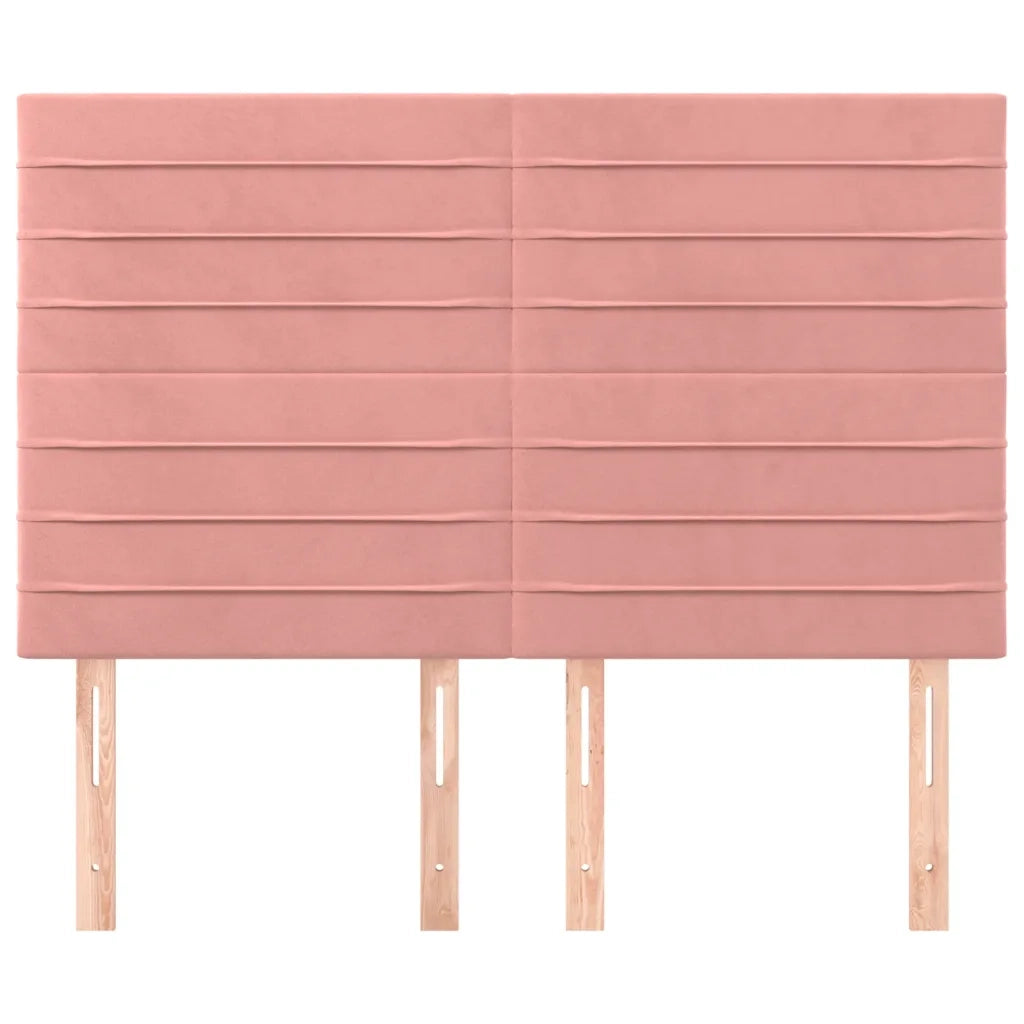 Testiera Rosa 144x5x118/128 cm Velluto 3116525