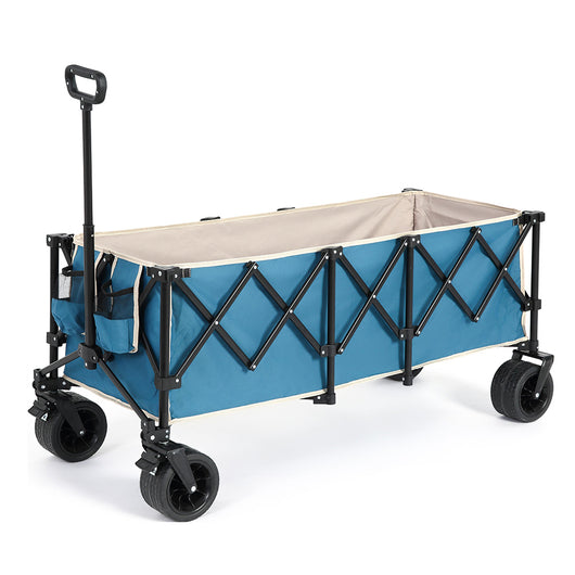 Carrello pieghevole robusto - Xylo - 100 kg - Blu - 300 l ruote fuoristrada porta bevande