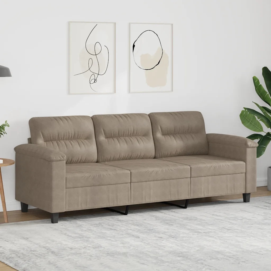 Divano a 3 Posti Tortora 180 cm in Tessuto Microfibracod mxl 85415