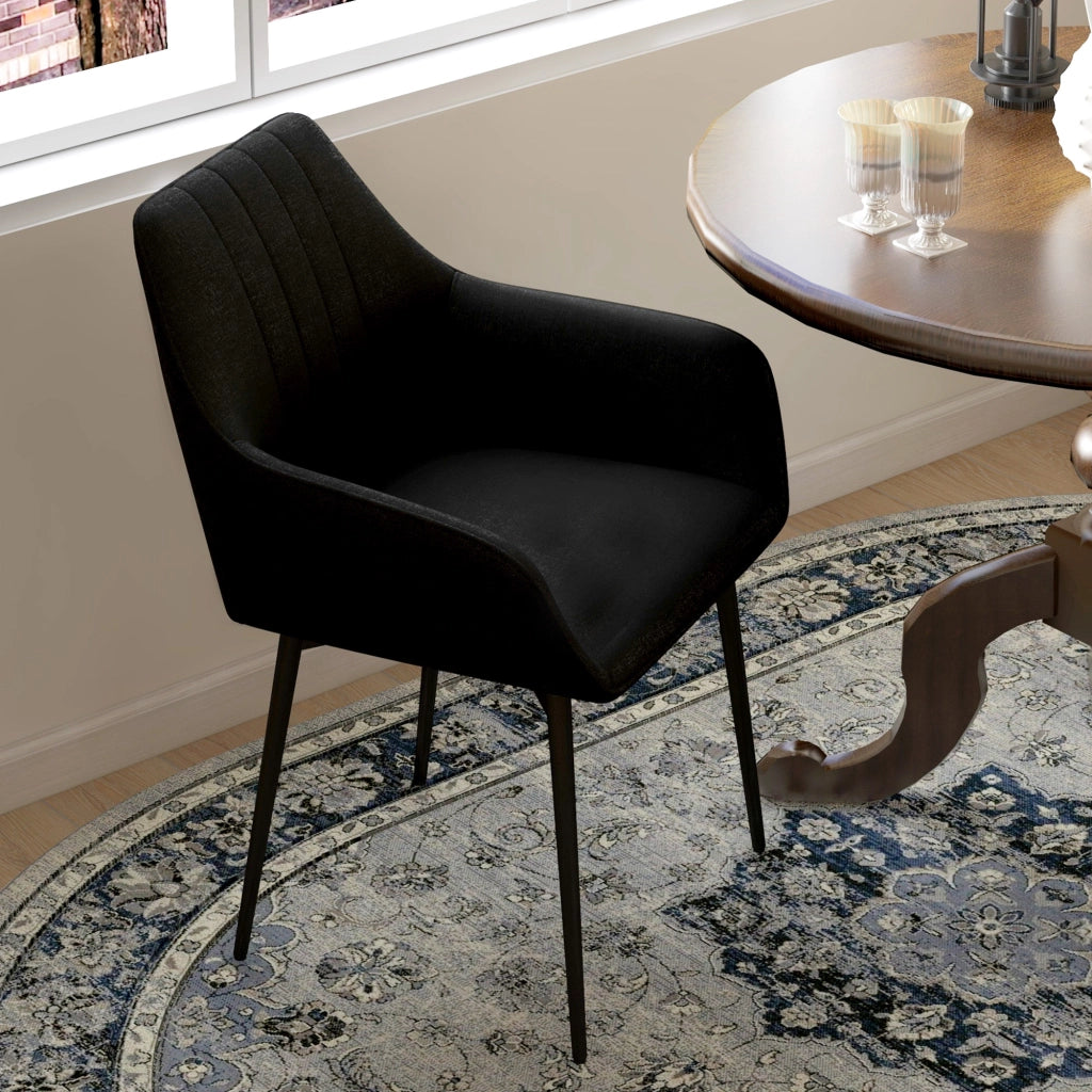 Sedia da Pranzo Scandinava ¨C Zephmum ¨C 2 Pezzi Struttura Metallo Nero