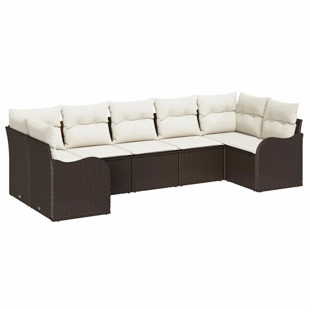 Set Divano da Giardino Marrone polyrattan 3345848