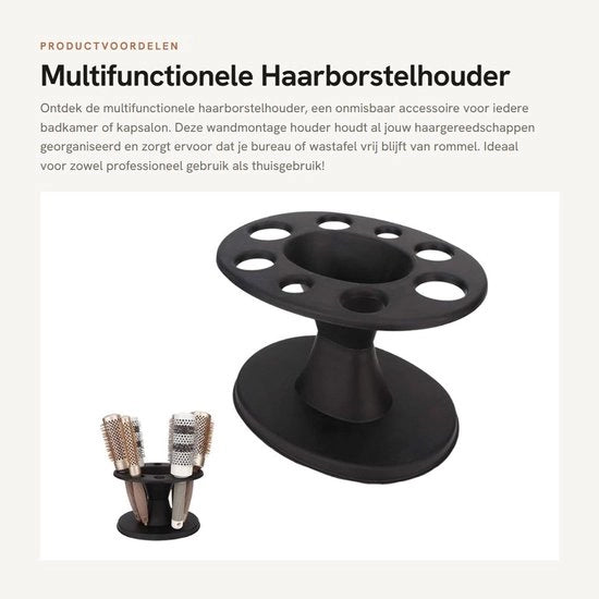 Supporto per spazzola capelli multifunzionale - Appoggio per capelli - Ripostiglio per bagno - Supporto per capelli - Disegno stabile