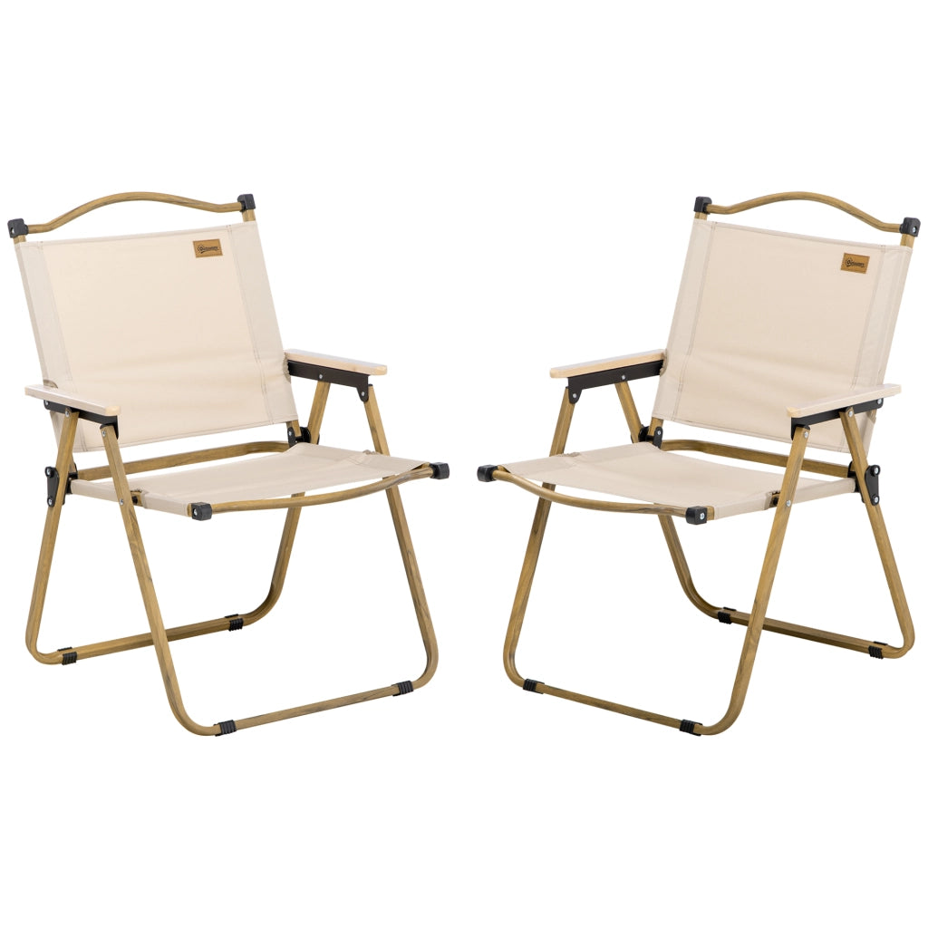 Sedia da campeggio set da 2 sedia da giardino pieghevole con struttura in acciaio per campeggio e spiaggia color kaki