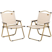 Sedia da campeggio set da 2 sedia da giardino pieghevole con struttura in acciaio per campeggio e spiaggia color kaki