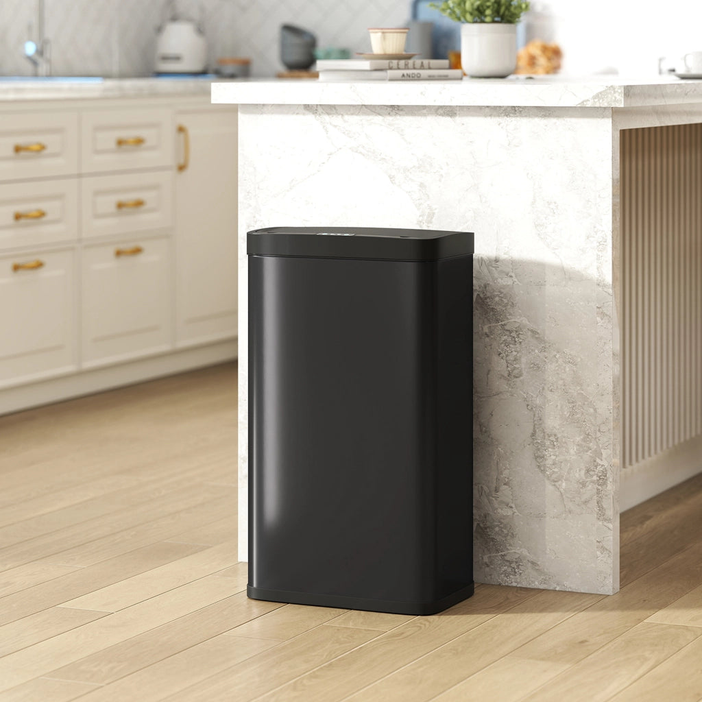 Cestino Rifiuti Cucina Automatico 45L con Sensore Infrarosso ¨C zephmum ¨C Chiusura Morbida Antimpronte Nero