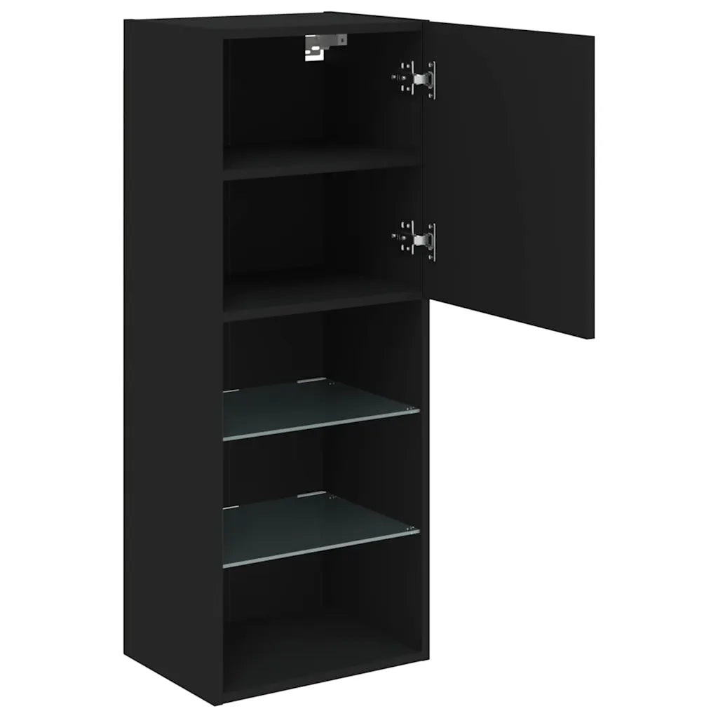 Mobile TV con Luci LED-Credenza TV-Console TV Nero 40,5x30x102 cm