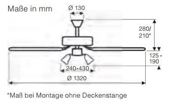 BLACK MAGIC 132, Ventilatore senza Luce, CasaFan