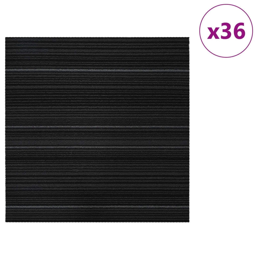 Piastrella per Tappeto Strisce Grigio Scuro 50 x 50 cm 36 pcs 42032467