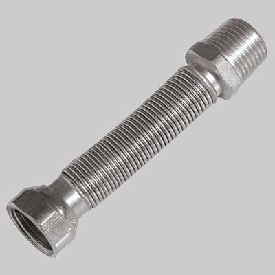 FLESSIBILE INOX PER ACQUA RIDOTTO  MF 1/2 x F 3/4 130÷220 mm     MADE IN ITALY
