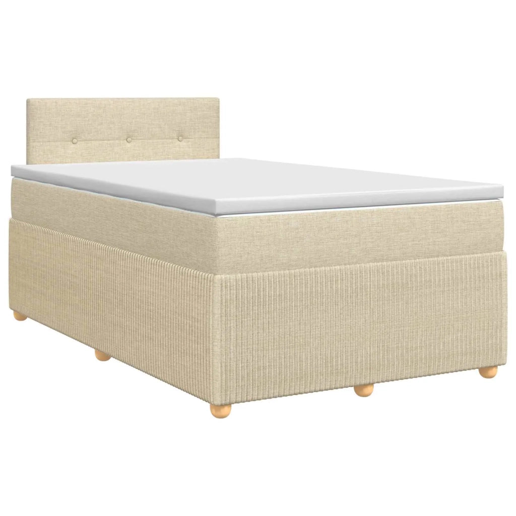 Letto box spring con materasso Crema 120 x 200 cm Tessuto 3451445