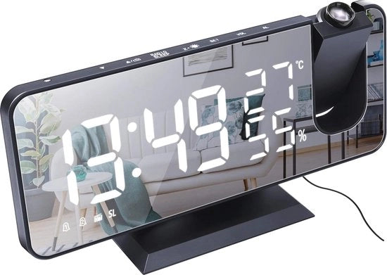 Proiettore con schermo LED da 7,4 pollici, rotativo, caricatore USB e funzione radio