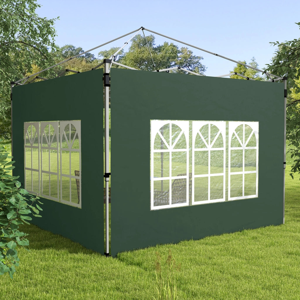 Set 2 Pezzi Pareti Laterali per Gazebo 3x3/4m ¨C zephmum ¨C Verde