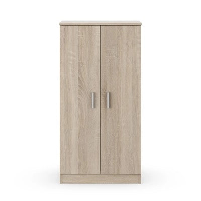 Mobile scarpiera H 180 cm in legno rovere canadese con ante e ripiani regolabili