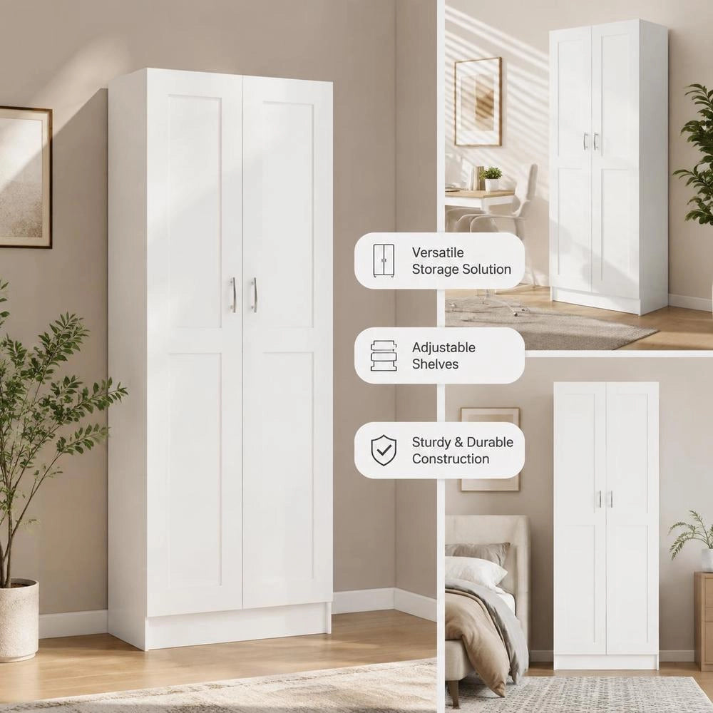 White Bookcase, 82.5 X 30.5 X 185.5 Cm, Made Of Engineered Wood.