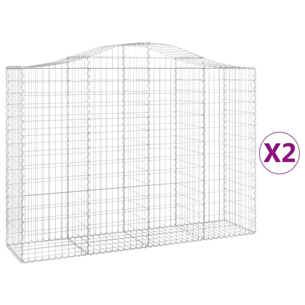 Cesti Gabbioni ad Arco 2 pz 200x50x140/160 cm Ferro Zincato 3145682