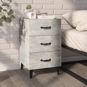 Comodino-Tavolino da notte Grigio Cemento 40x40x66 cm in Legno Multistrato 596066