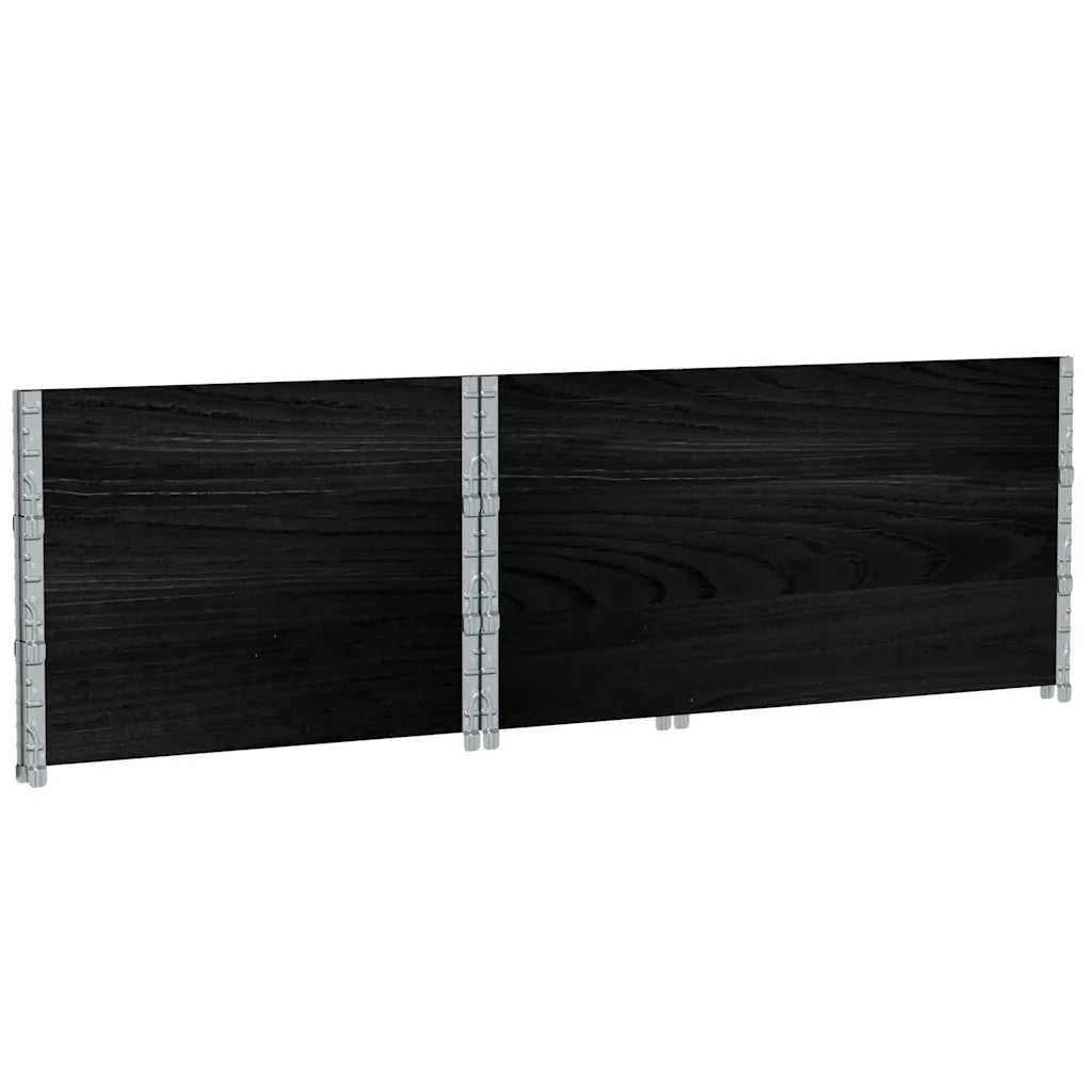 Paretali per Pallet 3 pz Neri 120x80cm Legno Massello di Pino CFW1376544