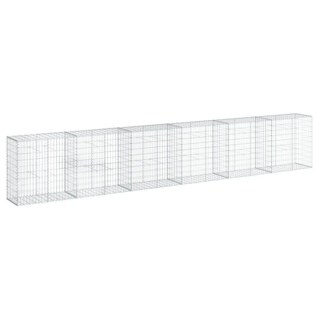 Cesto Gabbione con Copertura 600x50x100 cm in Ferro Zincato 3295147