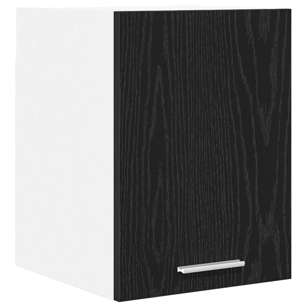 Armadio pensile con porta Rovere Nero e Bianco 30 x 31 x 40 cm