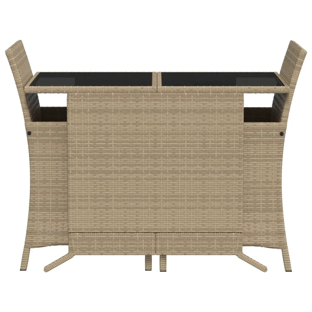 Set da BistrÃ² 3 pz con Cuscini Beige Misto in Polyrattan