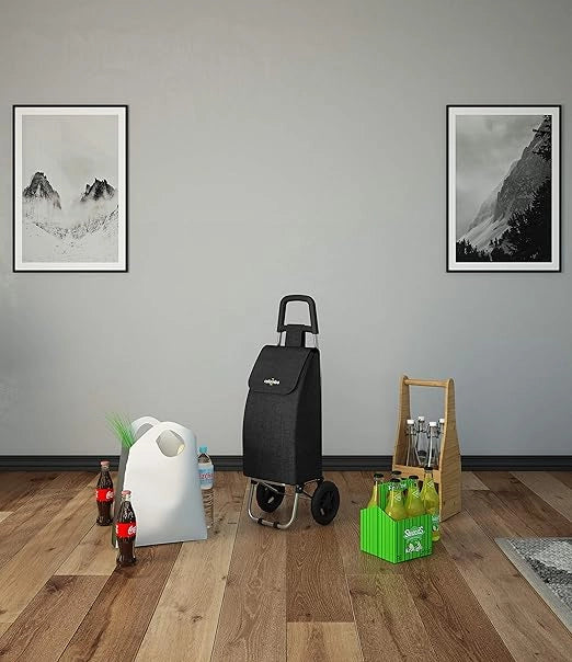 Colombo Carrello spesa ROLLY NERO 36X7X90 Cm Portata 25kg Tessuto Impermeabile